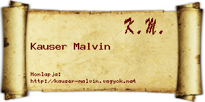 Kauser Malvin névjegykártya